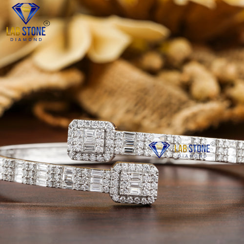 4.75 + Carat Baguette & Round Cut Diamond,  Bracelet, White Gold, Engagement Bracelet, Wedding Bracelet, E Color, VVS2-VS2 Clarity