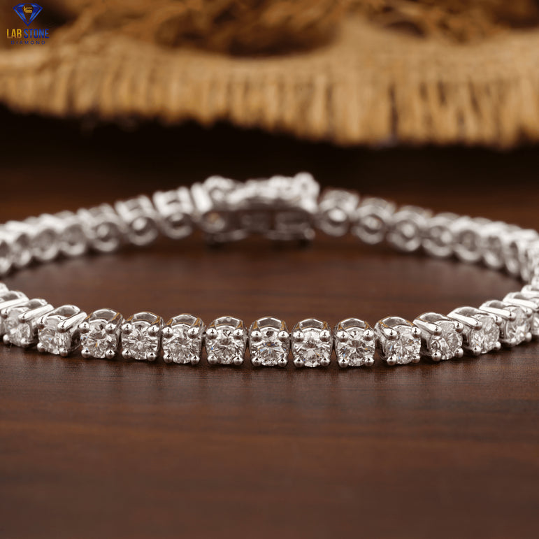 4.66+ Carat Round Brilliant Cut Diamond Bracelet, Engagement Bracelet, Wedding Bracelet, E Color, VVS2-VS2 Clarity