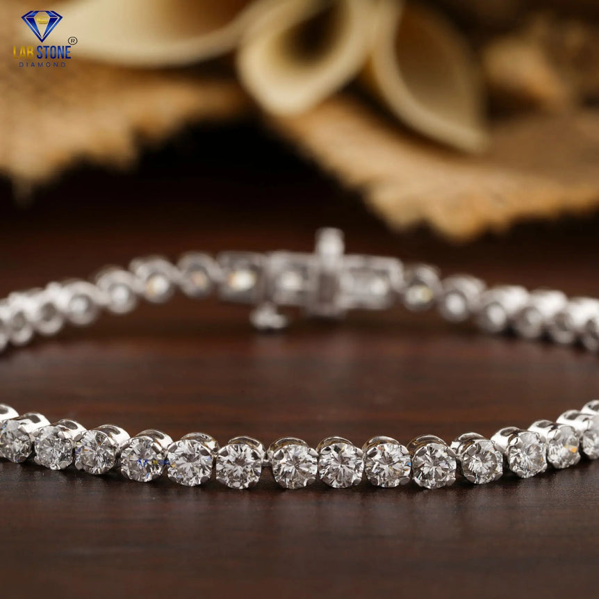 5.58+ Carat Round Cut Diamond, Tennis Bracelet, White Gold, Engagement Bracelet, Wedding Bracelet, E Color, VVS2-VS2 Clarity