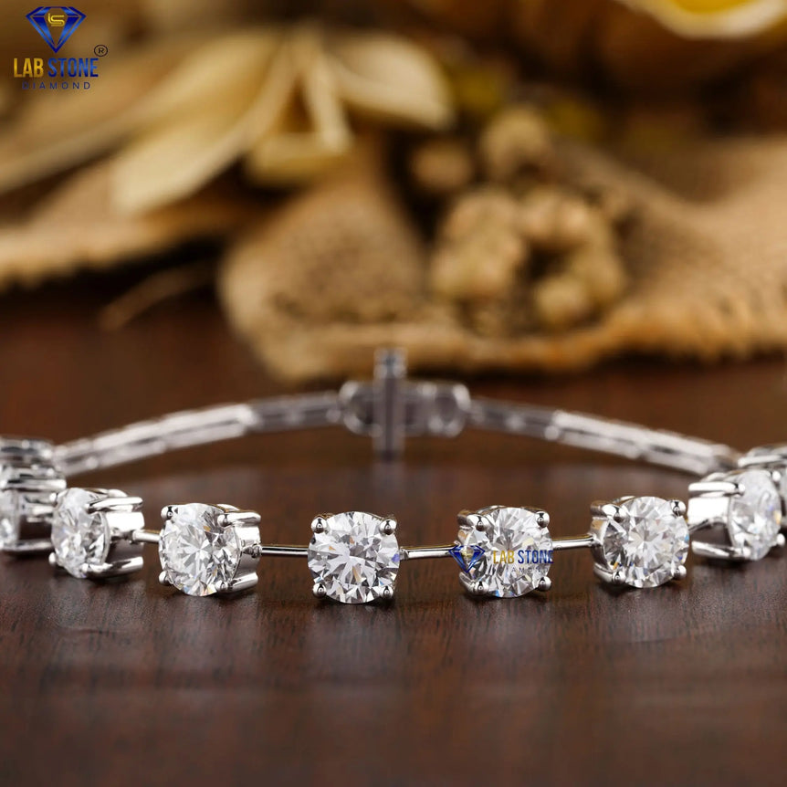 9.00 + Carat Round Brilliant Cut Diamond, Diamond Bracelet, White Gold, Engagement Bracelet, Wedding Bracelet, E Color, VVS2-VS2 Clarity