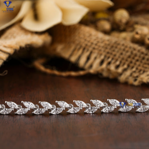 4.36+ Carat Marquise Cut Diamond  Bracelet, Engagement Bracelet, Wedding Bracelet, E Color, VVS2-VS2 Clarity