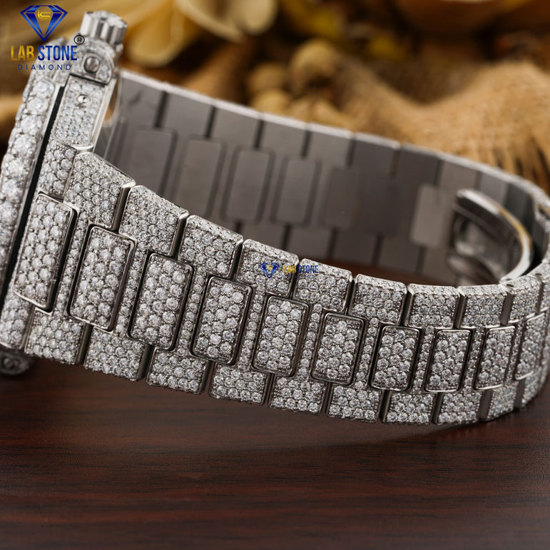 22.25 TDW Round Brilliant Cut Diamond | Diamond Watch | Moissanite Diamond | Luxury Watch