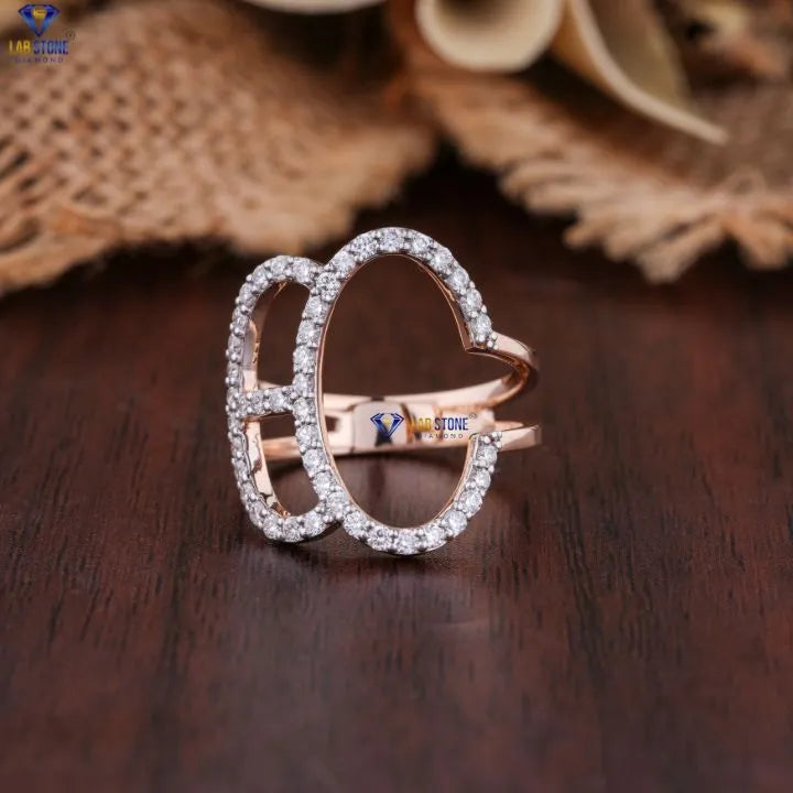 0.57 + Carat  Round  Cut Diamond Ring, Engagement Ring, Wedding Ring, E Color, VVS2-VS2 Clarity