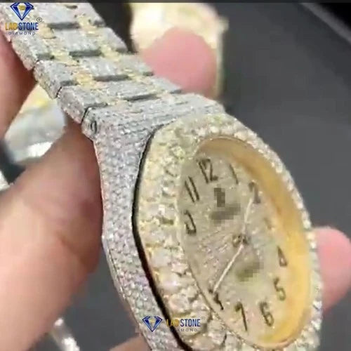 27.85 TDW Round Brilliant Cut Men's Diamond Watch | Luxury Watch | Moissanite Diamond