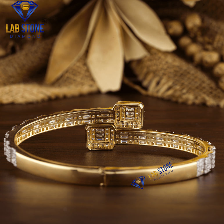 4.75 + Carat Baguette & Round Cut Diamond, Bracelet, Yellow Gold,  Engagement Bracelet, Wedding Bracelet, E Color, VVS2-VS2 Clarity