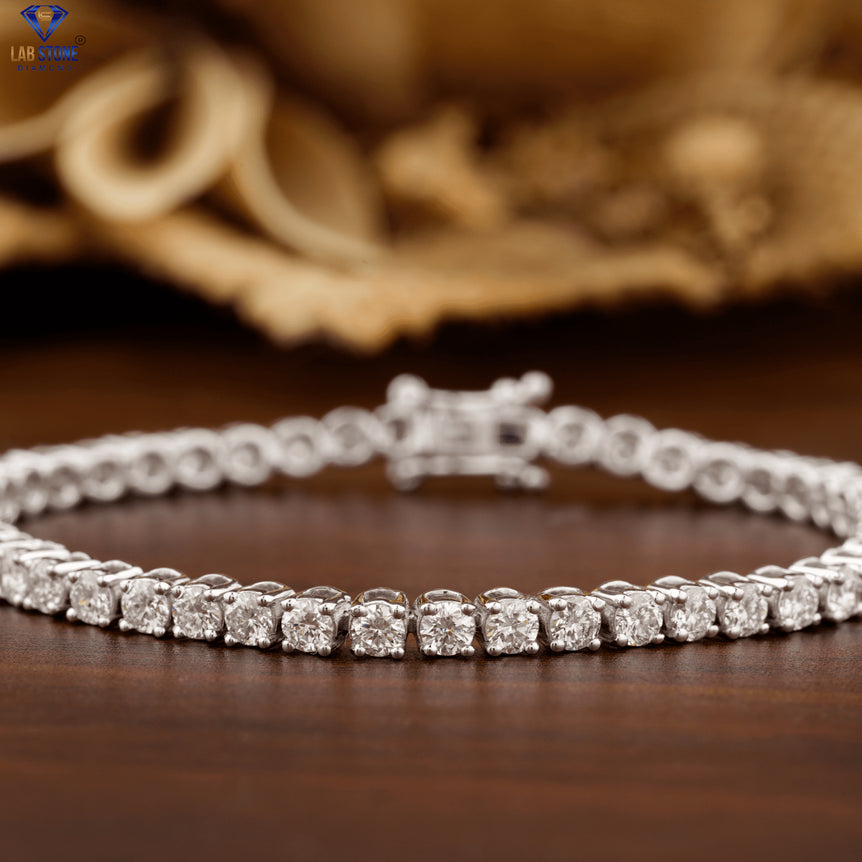 2.915+ Carat Round Cut Diamond Bracelet, Engagement Bracelet, Wedding Bracelet, E Color, VVS2-VS2 Clarity