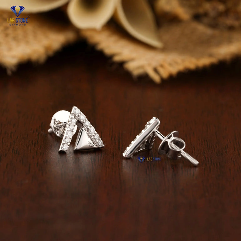 0.266 +Carat Round Cut Diamond Earring, White Gold, Engagement Earring, Wedding Earring, E Color, VVS2-VS2 Clarity