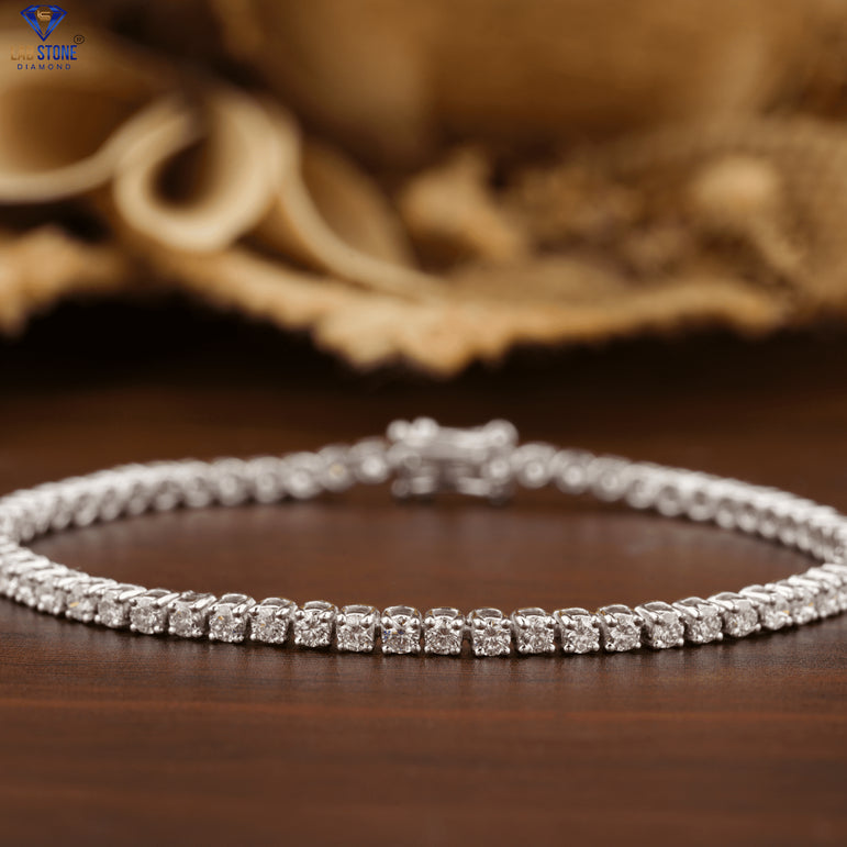 2.84+ Carat Round Cut Diamond Bracelet, Engagement Bracelet, Wedding Bracelet, E Color, VVS2-VS2 Clarity