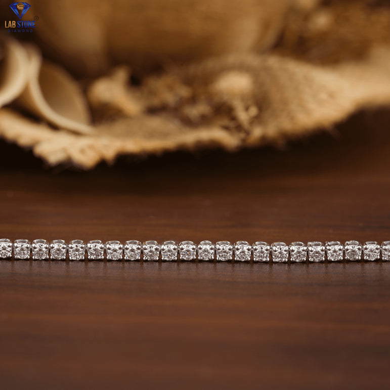 2.84+ Carat Round Cut Diamond Bracelet, Engagement Bracelet, Wedding Bracelet, E Color, VVS2-VS2 Clarity