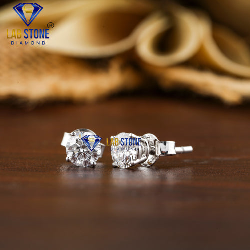 1.68+ Carat Round Cut Diamond Earring, Engagement Earring, Wedding Earring, E Color, VVS2-VS2 Clarity