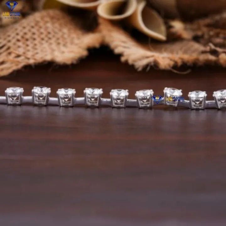 6.09 + Carat  Round Brilliant Cut Diamond Bracelet, Rose Gold, Tennis Bracelet, Engagement Bracelet, Wedding Bracelet, E Color, VVS2-VS2 Clarity