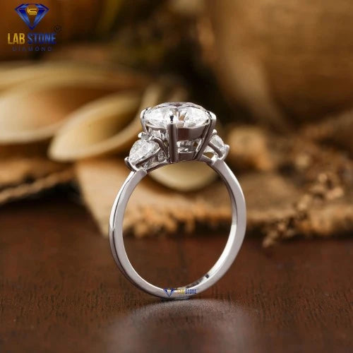 2.45+ Carat Round & Heart Cut Diamond Ring, Engagement Ring, Wedding Ring, E Color, VVS2-VS2 Clarity
