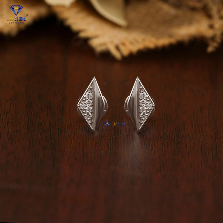 0.104 +Carat Round Cut Diamond Earring  , White Gold, Engagement Earring, Wedding Earring, E Color, VVS2-VS2 Clarity