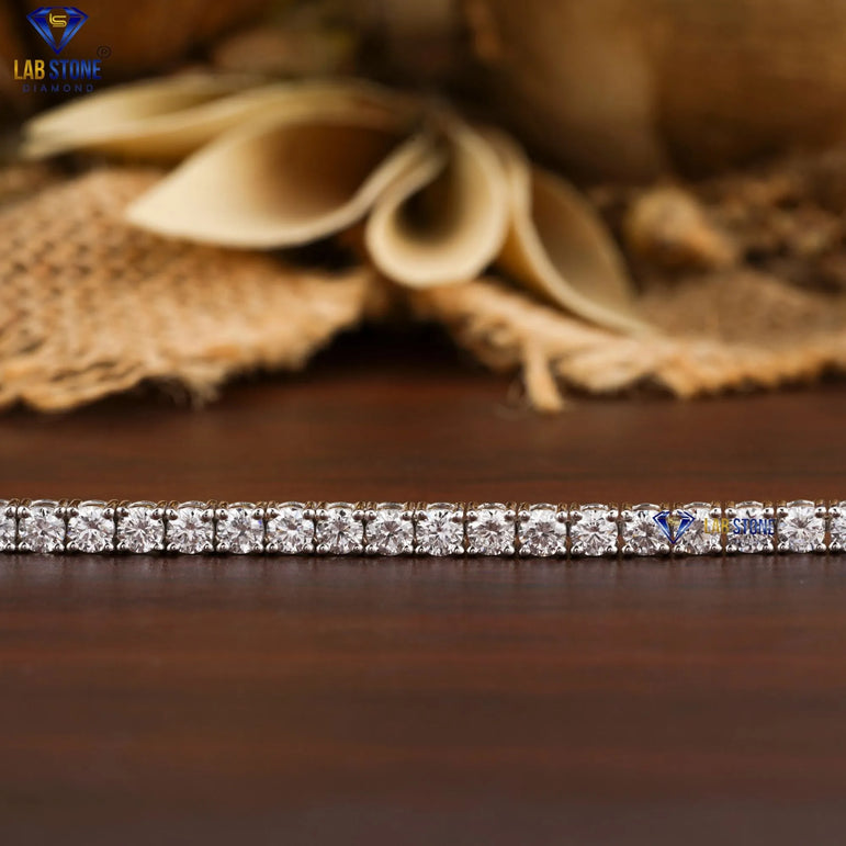 4.60 + Carat Round  Cut Diamond, Tennis Bracelet, White Gold, Engagement Bracelet, Wedding Bracelet, E Color, VVS2-VS2 Clarity