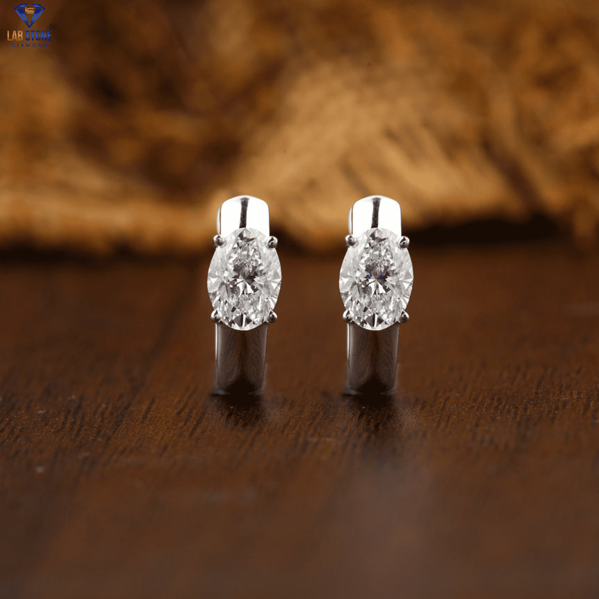 0.90 +Carat Oval Cut Diamond Earring , White Gold, Engagement Earring, Wedding Earring, E Color, VVS2-VS2 Clarity