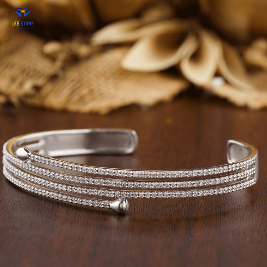 1.93 + Carat Round Brilliant Cut, White Gold, Diamond Bracelet, Engagement Bracelet, Wedding Bracelet, E Color, VVS2-VS2 Clarity
