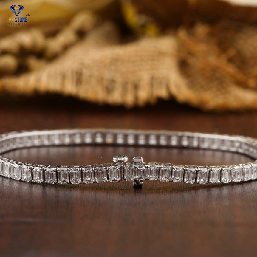 7.59 + Carat Emerald Cut Diamond, White Gold, Tennis Bracelet, Engagement Bracelet, Wedding Bracelet, E Color, VVS2-VS2 Clarity
