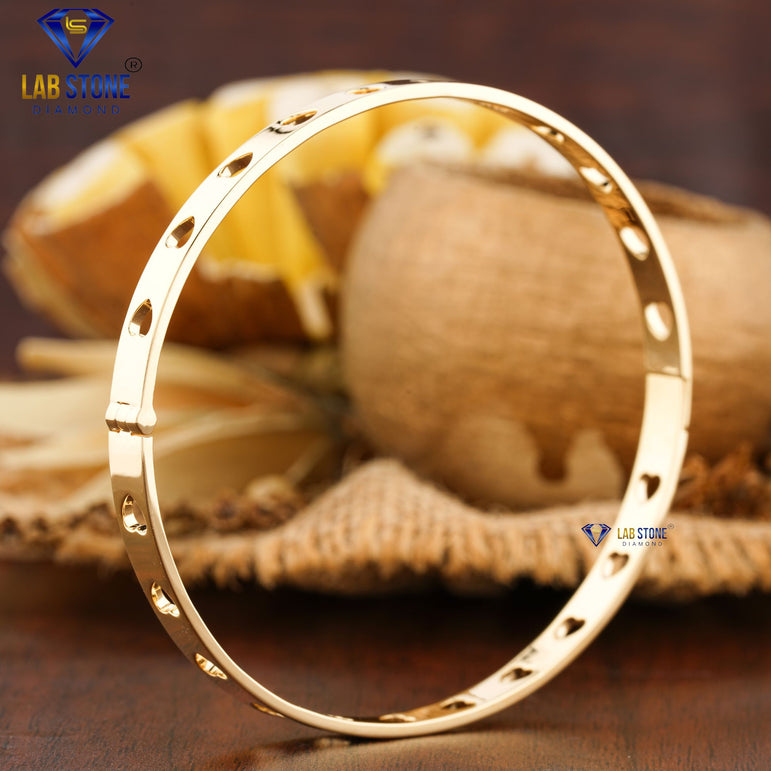 Yellow Gold Bangle by Labstone , Forever Elegance Bangle , Engagement Bracelet, Wedding Bracelet, E Color, VVS2-VS2 Clarity