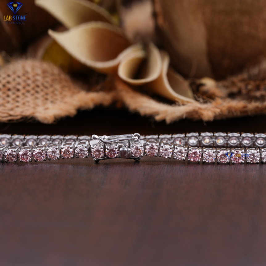5.78 + Carat F.P.Round Brilliant Cut Diamond Bracelet, White Gold, Tennis Bracelet, Engagement Bracelet, Wedding Bracelet, E Color, VVS2-VS2 Clarity