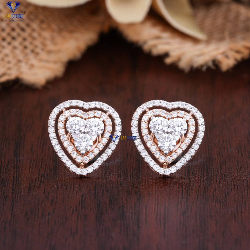 1.69 + Carat Round Cut Diamond Earring, Engagement Earring, Wedding Earring, E Color, VVS2-VS2 Clarity
