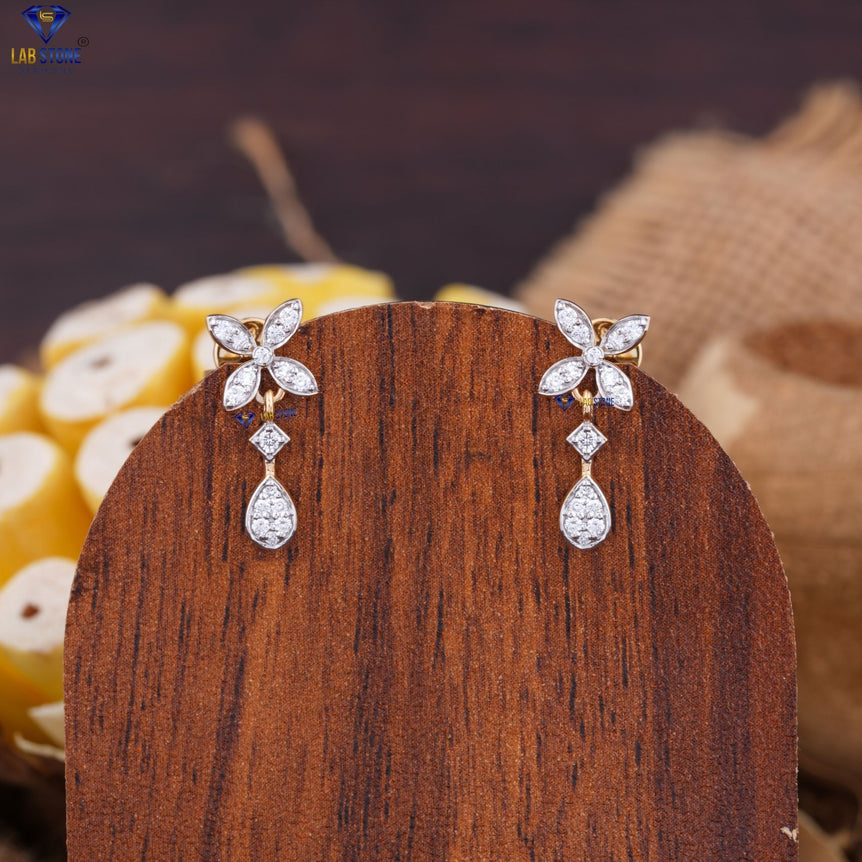 0.223 + Carat Round Cut Diamond Earring, Rose Gold, Engagement Earring, Wedding Earring, E Color, VVS2-VS2 Clarity