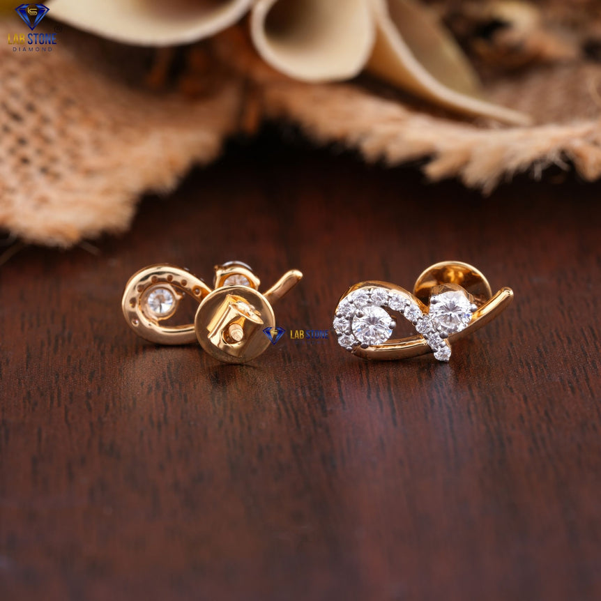 0.58 + Carat Round Cut Diamond Earring, Engagement Earring, Wedding Earring, E Color, VVS2-VS2 Clarity