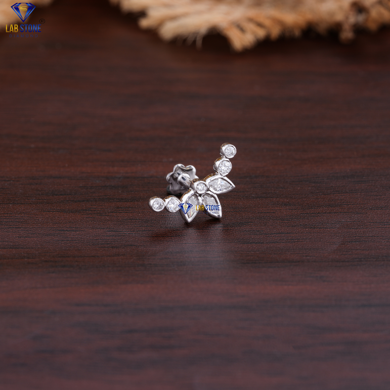 0.19 + Carat Round & Marquise Cut Diamond Earring, Engagement Earring, Wedding Earring, E Color, VVS2-VS2 Clarity