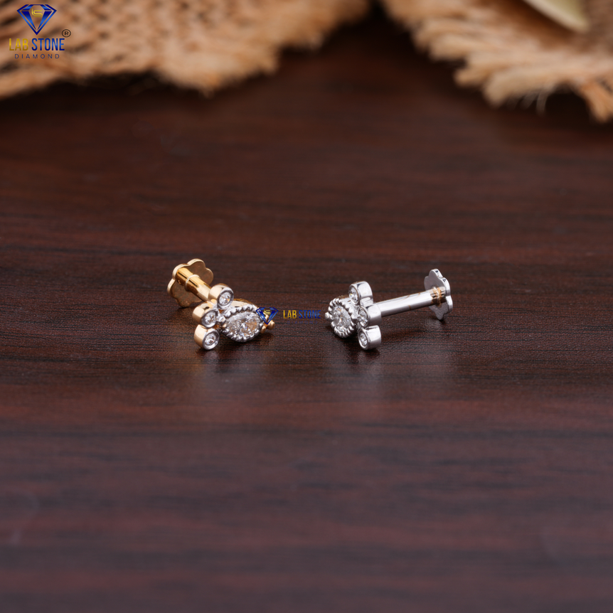 0.142 + Carat Round & Pear Cut Diamond Earring, Engagement Earring, Wedding Earring, E Color, VVS2-VS2 Clarity