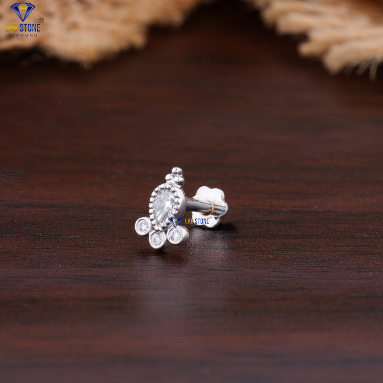 0.142 + Carat Round & Pear Cut Diamond Earring, Engagement Earring, Wedding Earring, E Color, VVS2-VS2 Clarity