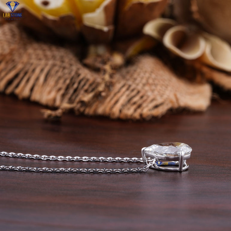 3.11 + Carat Pear Cut Diamond Pendant, White Gold, Engagement Pendant, Wedding Pendant, E Color, VVS2-VS2 Clarity