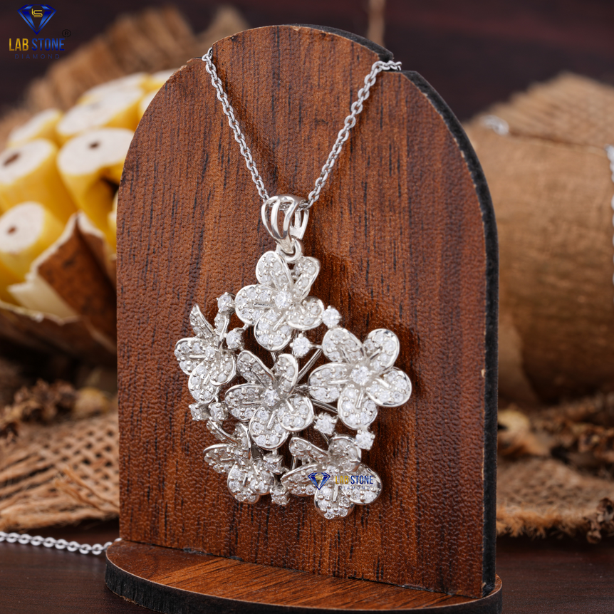 1.72 + Carat Round Brilliant Cut Snowflake Diamond Pendant, White Gold, Engagement Pendant, Wedding Pendant, E Color, VVS2-VS2 Clarity