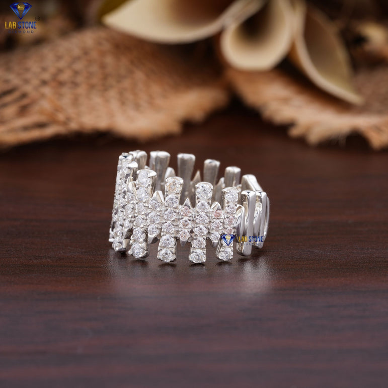 1.463 + Carat Round Cut Diamond White Gold Ring, Engagement Ring, Wedding Ring, E Color, VVS2-VS2 Clarity