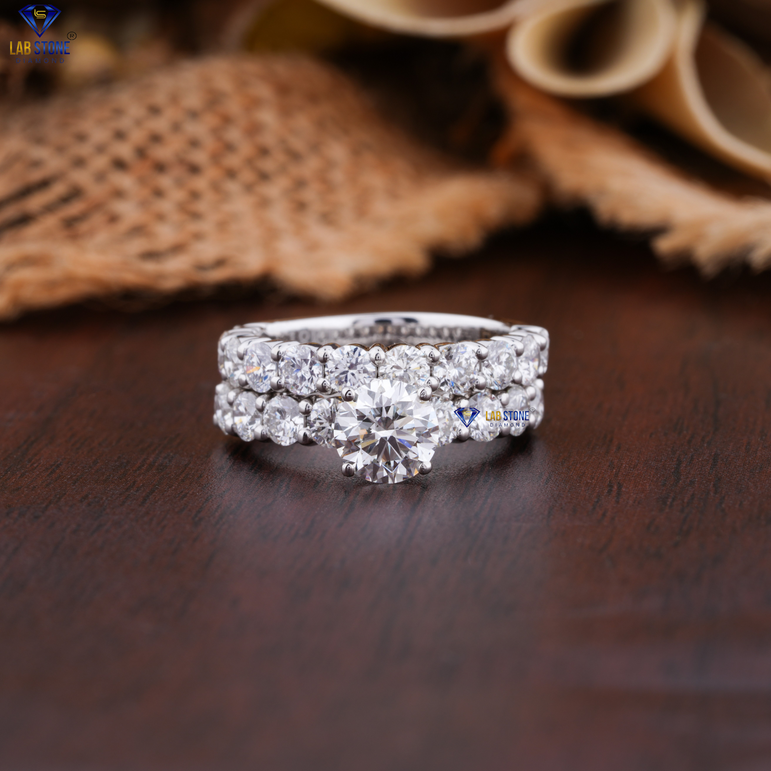 2.96 + Carat Round Diamond White Gold Ring , Engagement Ring, Wedding Ring, E Color, VVS2-VS2 Clarity