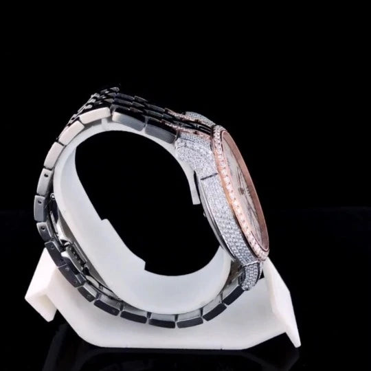 5.85 TDW Round Brilliant Cut Diamond | Diamond Watch | Moissanite Diamond | Luxury Watch