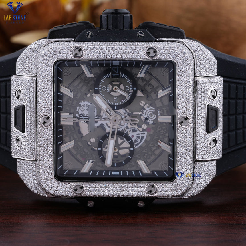 6.14 TDW Round Brilliant Cut Diamond | Diamond Watch | Moissanite Diamond | Luxury Watch